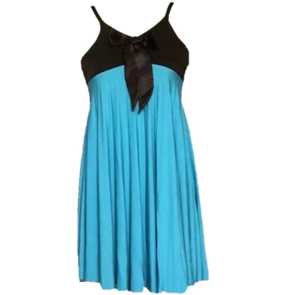 IZ Byer Blue Sleeveless Dress Girls Size 14 Blue / Brown